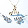 Letter S Swirly Initial Necklace In Heavy 14K White Gold With Free 18 Inch Cable Chain Image-7