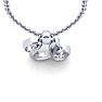 Letter U Swirly Initial Necklace In Heavy 14K White Gold With Free 18 Inch Cable Chain Image-4