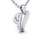 Letter V Swirly Initial Necklace In Heavy 14K White Gold With Free 18 Inch Cable Chain Image-2