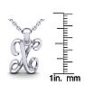 Letter X Swirly Initial Necklace In Heavy 14K White Gold With Free 18 Inch Cable Chain Image-5