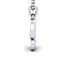Letter Y Swirly Initial Necklace In Heavy 14K White Gold With Free 18 Inch Cable Chain Image-3