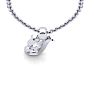Letter Y Swirly Initial Necklace In Heavy 14K White Gold With Free 18 Inch Cable Chain Image-4