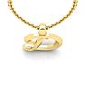 Letter D Swirly Initial Necklace In Heavy 14K Yellow Gold With Free 18 Inch Cable Chain Image-4