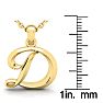 Letter D Swirly Initial Necklace In Heavy 14K Yellow Gold With Free 18 Inch Cable Chain Image-5