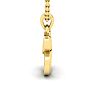 Letter E Swirly Initial Necklace In Heavy 14K Yellow Gold With Free 18 Inch Cable Chain Image-3