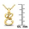 Letter E Swirly Initial Necklace In Heavy 14K Yellow Gold With Free 18 Inch Cable Chain Image-5