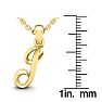 Letter J Swirly Initial Necklace In Heavy 14K Yellow Gold With Free 18 Inch Cable Chain Image-5