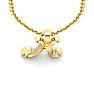 Letter K Swirly Initial Necklace In Heavy 14K Yellow Gold With Free 18 Inch Cable Chain Image-4