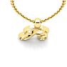 Letter R Swirly Initial Necklace In Heavy 14K Yellow Gold With Free 18 Inch Cable Chain Image-4