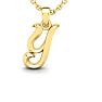 Letter Y Swirly Initial Necklace In Heavy 14K Yellow Gold With Free 18 Inch Cable Chain Image-1