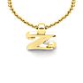 Letter Z Swirly Initial Necklace In Heavy 14K Yellow Gold With Free 18 Inch Cable Chain Image-4