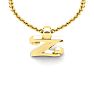Letter Z Swirly Initial Necklace In Heavy 14K Yellow Gold With Free 18 Inch Cable Chain Image-4