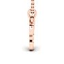 Letter F Swirly Initial Necklace In Heavy 14K Rose Gold With Free 18 Inch Cable Chain Image-3