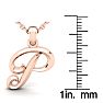 Letter P Swirly Initial Necklace In Heavy 14K Rose Gold With Free 18 Inch Cable Chain Image-5
