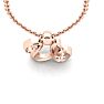 Letter U Swirly Initial Necklace In Heavy 14K Rose Gold With Free 18 Inch Cable Chain Image-4