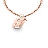 Letter Y Swirly Initial Necklace In Heavy 14K Rose Gold With Free 18 Inch Cable Chain Image-4