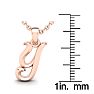 Letter Y Swirly Initial Necklace In Heavy 14K Rose Gold With Free 18 Inch Cable Chain Image-5