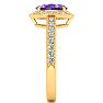1 1/3 Carat Oval Shape Amethyst and Halo Diamond Ring In 14 Karat Yellow Gold Image-4