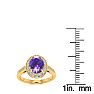 1 1/3 Carat Oval Shape Amethyst and Halo Diamond Ring In 14 Karat Yellow Gold Image-6