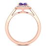 1 1/3 Carat Oval Shape Amethyst and Halo Diamond Ring In 14 Karat Rose Gold Image-3