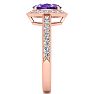 1 1/3 Carat Oval Shape Amethyst and Halo Diamond Ring In 14 Karat Rose Gold Image-4