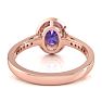 1 1/3 Carat Oval Shape Amethyst and Halo Diamond Ring In 14 Karat Rose Gold Image-5