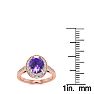 1 1/3 Carat Oval Shape Amethyst and Halo Diamond Ring In 14 Karat Rose Gold Image-6