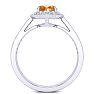 1 1/3 Carat Oval Shape Citrine and Halo Diamond Ring In 14 Karat White Gold Image-3