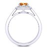 1 1/3 Carat Oval Shape Citrine and Halo Diamond Ring In 14 Karat White Gold Image-3