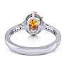 1 1/3 Carat Oval Shape Citrine and Halo Diamond Ring In 14 Karat White Gold Image-5