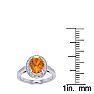 1 1/3 Carat Oval Shape Citrine and Halo Diamond Ring In 14 Karat White Gold Image-6