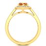 1 1/3 Carat Oval Shape Citrine and Halo Diamond Ring In 14 Karat Yellow Gold Image-3