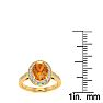 1 1/3 Carat Oval Shape Citrine and Halo Diamond Ring In 14 Karat Yellow Gold Image-6
