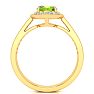 1 1/2 Carat Oval Shape Peridot and Halo Diamond Ring In 14 Karat Yellow Gold Image-3