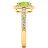 1 1/2 Carat Oval Shape Peridot and Halo Diamond Ring In 14 Karat Yellow Gold Image-4