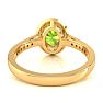 1 1/2 Carat Oval Shape Peridot and Halo Diamond Ring In 14 Karat Yellow Gold Image-5