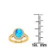 1 3/4 Carat Oval Shape Blue Topaz and Halo Diamond Ring In 14 Karat Yellow Gold Image-6