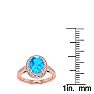 1 3/4 Carat Oval Shape Blue Topaz and Halo Diamond Ring In 14 Karat Rose Gold Image-6