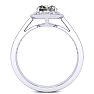 1-3/4 Carat Oval Shape Mystic Topaz Ring With Diamond Halo In 14 Karat White Gold Image-3