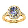 1-3/4 Carat Oval Shape Mystic Topaz Ring With Diamond Halo In 14 Karat Yellow Gold Image-1