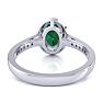 1 1/2 Carat Oval Shape Emerald and Halo Diamond Ring In 14 Karat White Gold Image-5