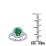 1 1/2 Carat Oval Shape Emerald and Halo Diamond Ring In 14 Karat White Gold Image-6