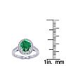 1 1/2 Carat Oval Shape Emerald and Halo Diamond Ring In 14 Karat White Gold Image-6