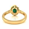 1 1/2 Carat Oval Shape Emerald and Halo Diamond Ring In 14 Karat Yellow Gold Image-5