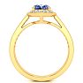 1 1/2 Carat Oval Shape Tanzanite and Halo Diamond Ring In 14 Karat Yellow Gold Image-3