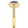 1 1/2 Carat Oval Shape Tanzanite and Halo Diamond Ring In 14 Karat Yellow Gold Image-4