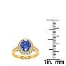1 1/2 Carat Oval Shape Tanzanite and Halo Diamond Ring In 14 Karat Yellow Gold Image-6