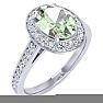 1 1/3 Carat Oval Shape Green Amethyst and Halo Diamond Ring In 14 Karat White Gold Image-2