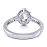 1 1/3 Carat Oval Shape Green Amethyst and Halo Diamond Ring In 14 Karat White Gold Image-5