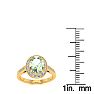 1 1/3 Carat Oval Shape Green Amethyst and Halo Diamond Ring In 14 Karat Yellow Gold Image-6